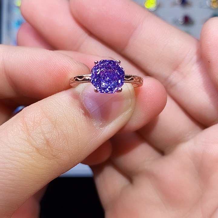 戒指锂辉石银S925镶嵌