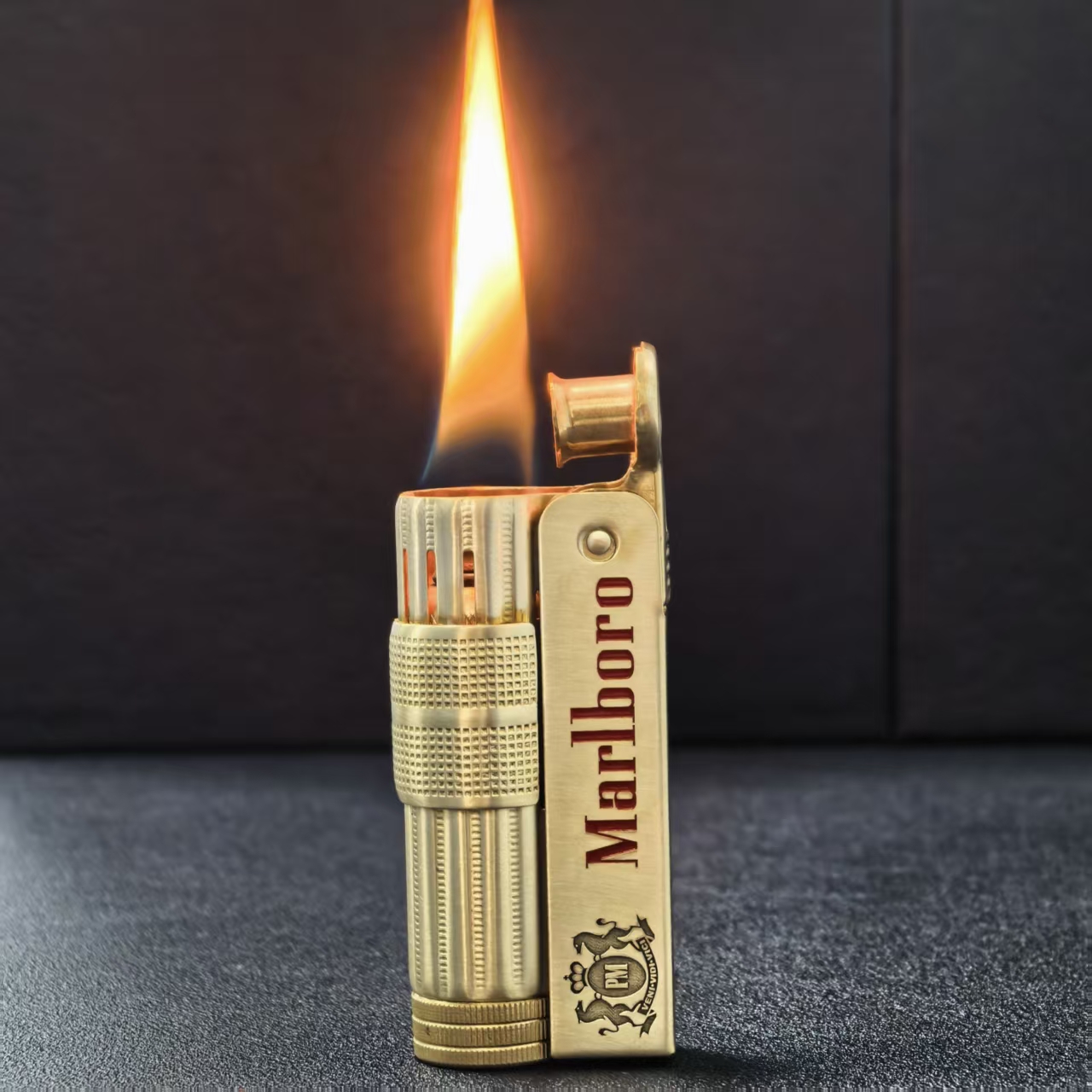 IMCO爱酷6700黄铜朱砂精雕万宝路洲际内胆款煤油打火机