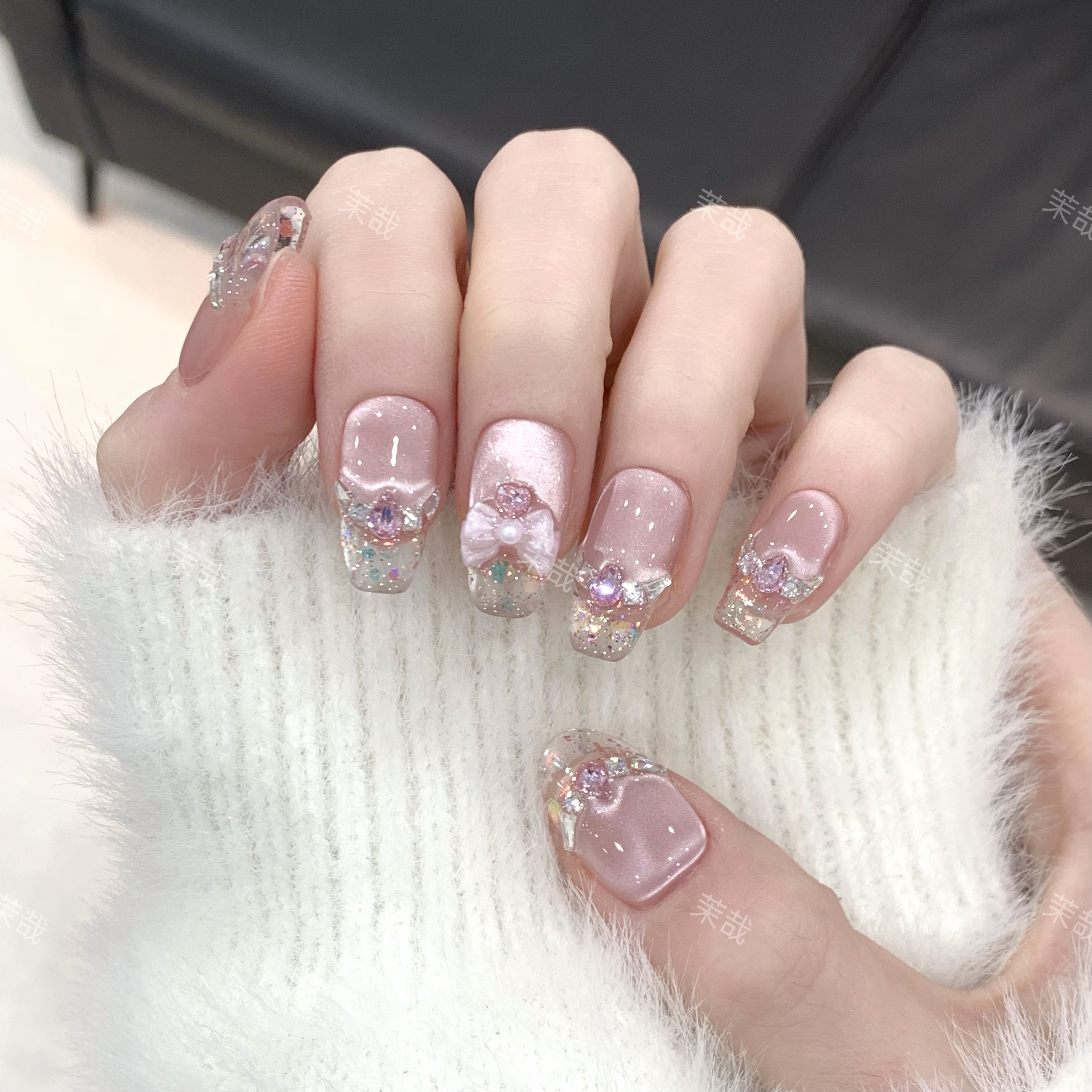 茉哉【热恋】纯手工定制美甲拆卸穿戴甲A3736 S