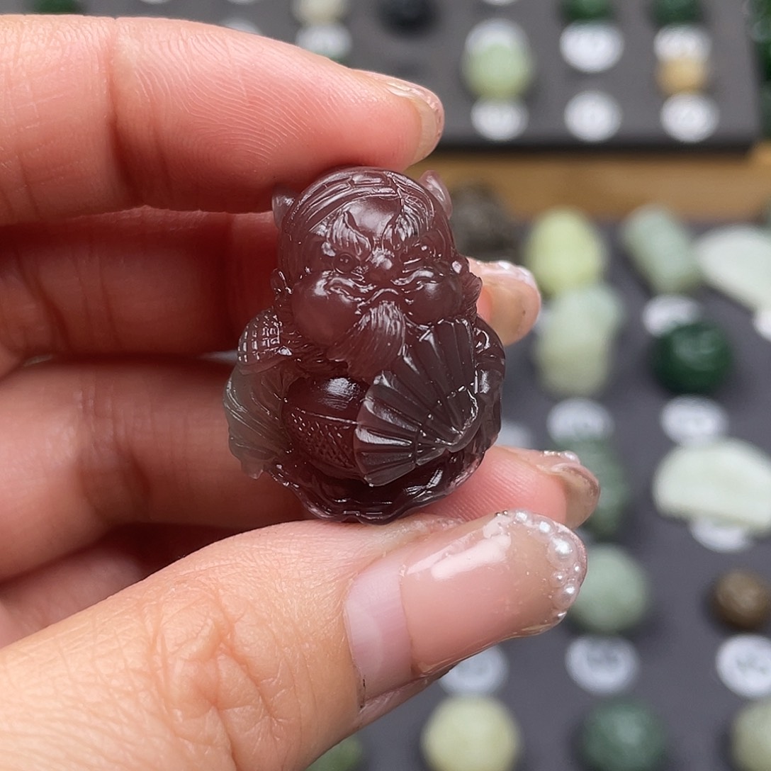 石英质玉颈饰合金皇**娘玛瑙钟馗送财挂坠颈饰定制