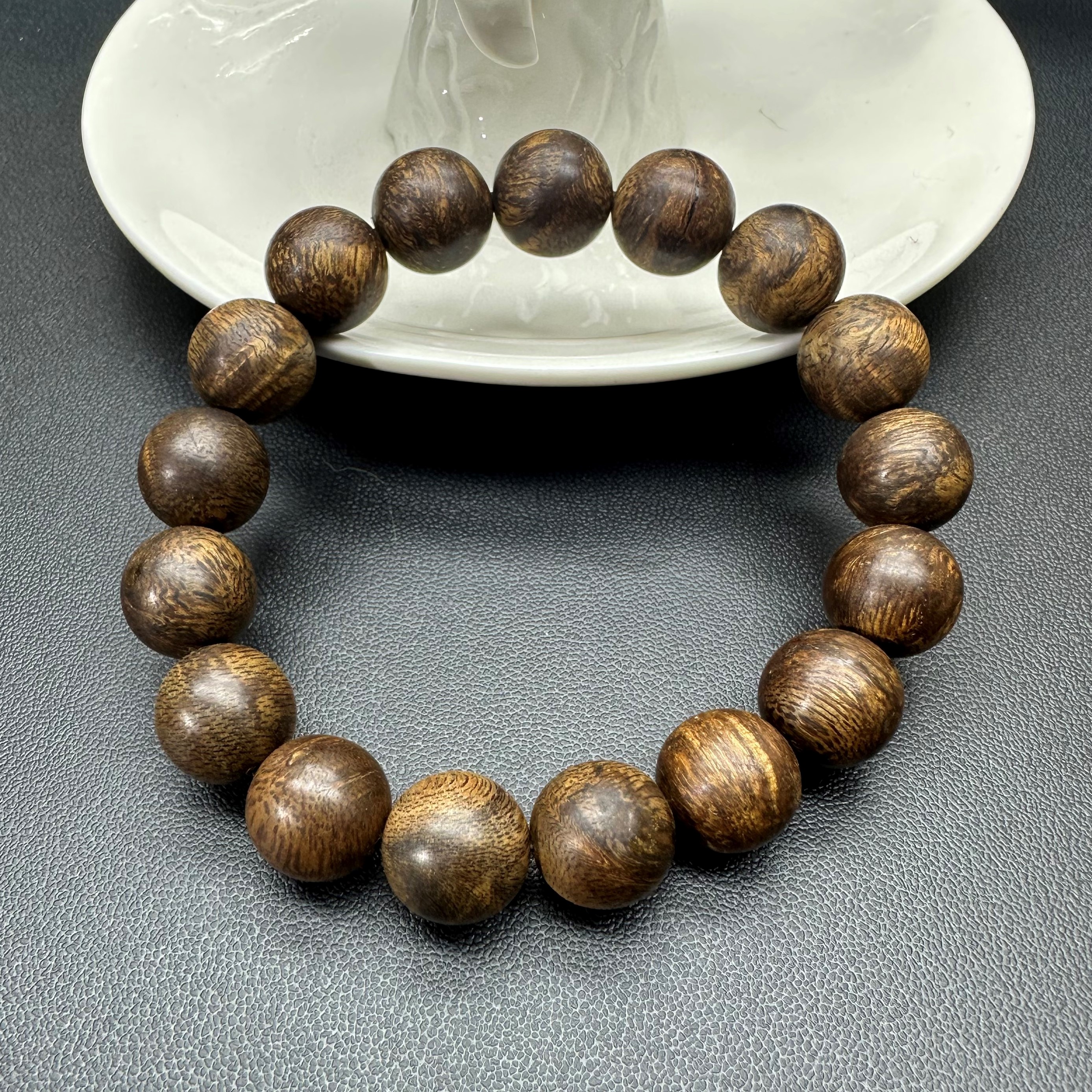 文莱野生沉香木9分沉手串12.5mm+17颗藏品级14克