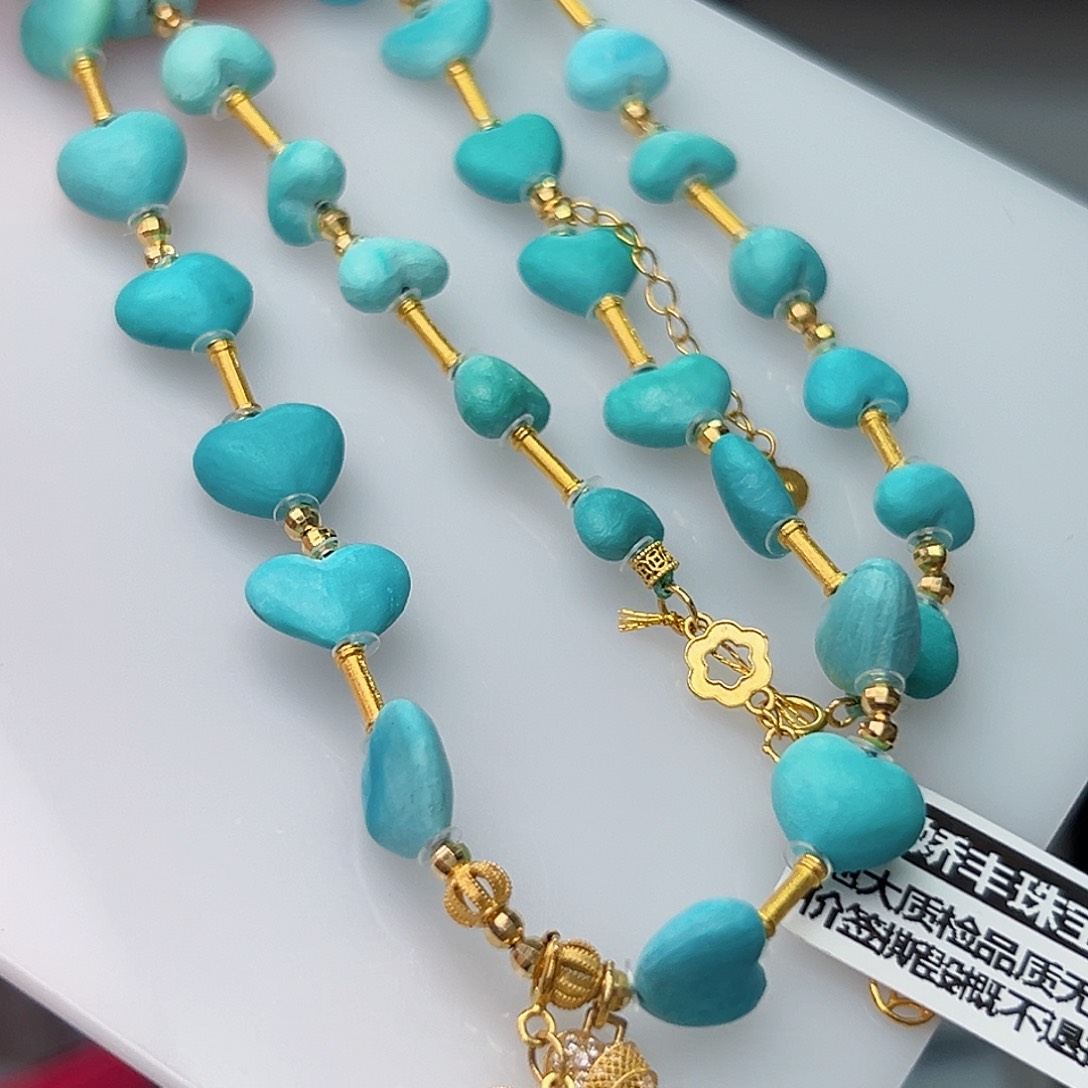 绿松石珠宝奇石18K金镶嵌