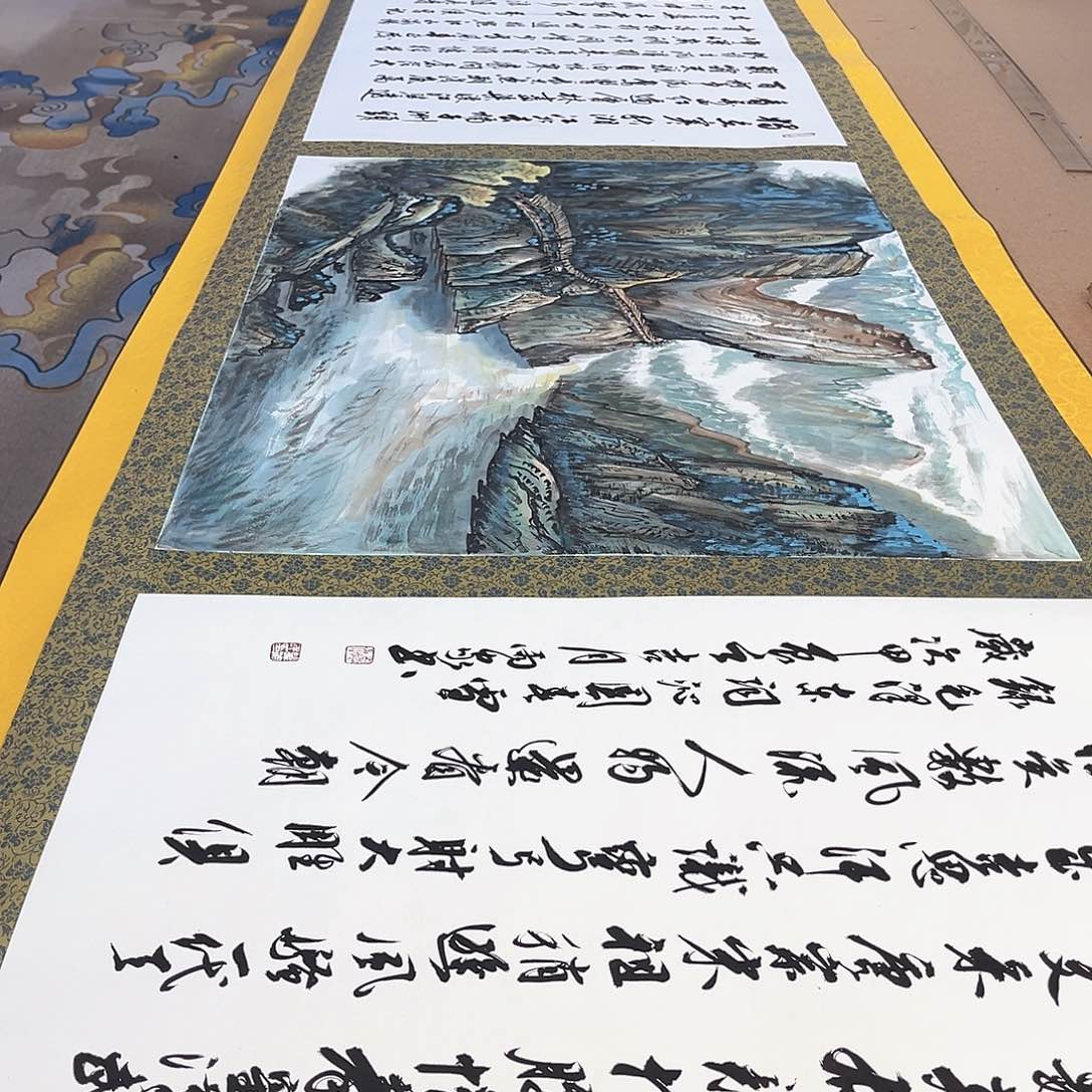 书法希***身翟渊民老师春夏秋冬系列长卷