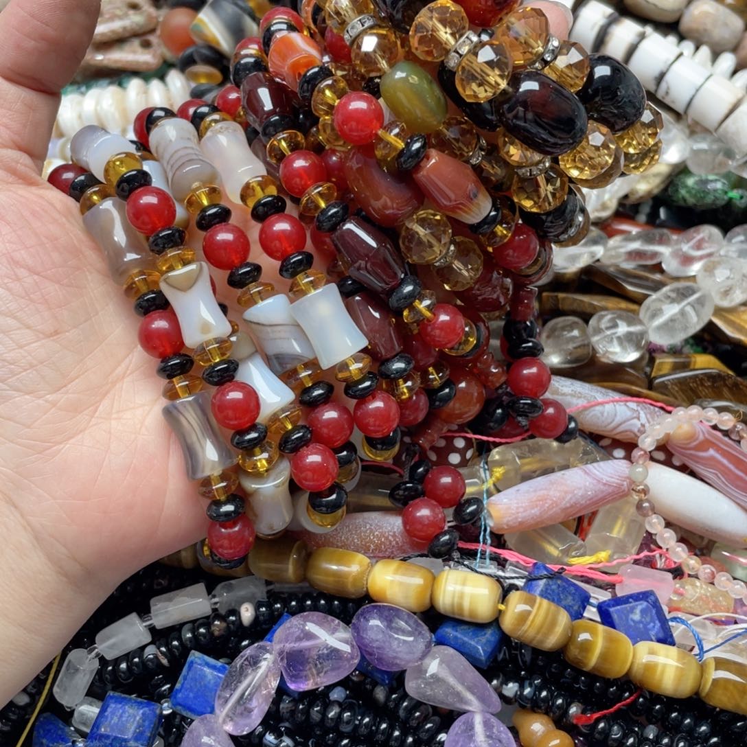玛瑙/玉髓合金珠宝半成品三****妈打包手串15条拍5份