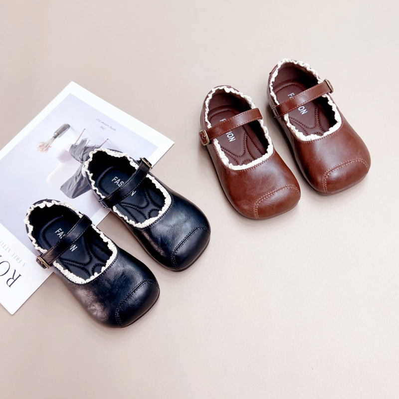 杰西可5551女童小皮鞋2025秋季新款黑色软底儿童公主鞋宝宝单鞋