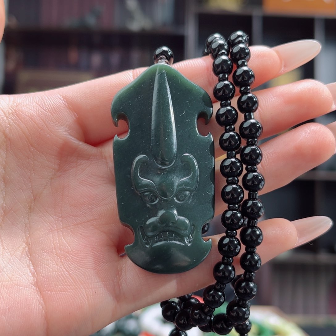 【闪购商品】和田玉手链未镶嵌新疆沙枣青挂件