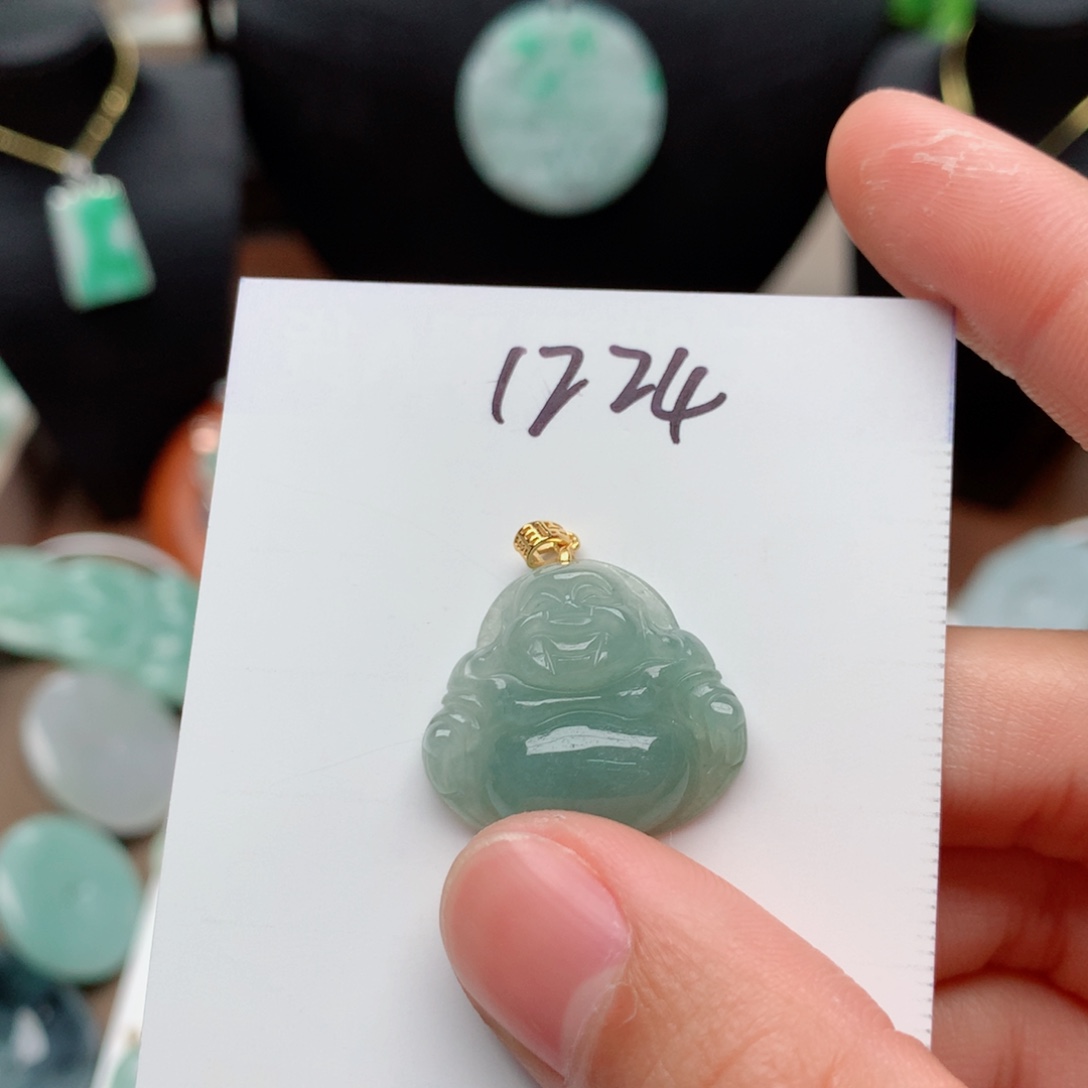 翡翠颈饰银S925镀金镶嵌A****a吊坠