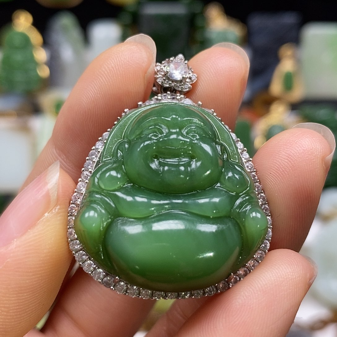 和田玉银S925镶嵌颈饰