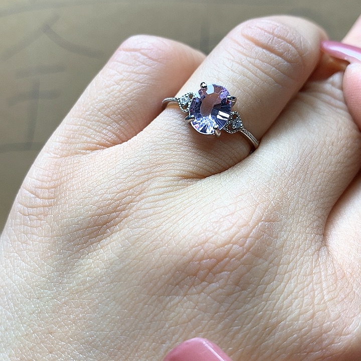 水晶水晶戒指银S925镶嵌