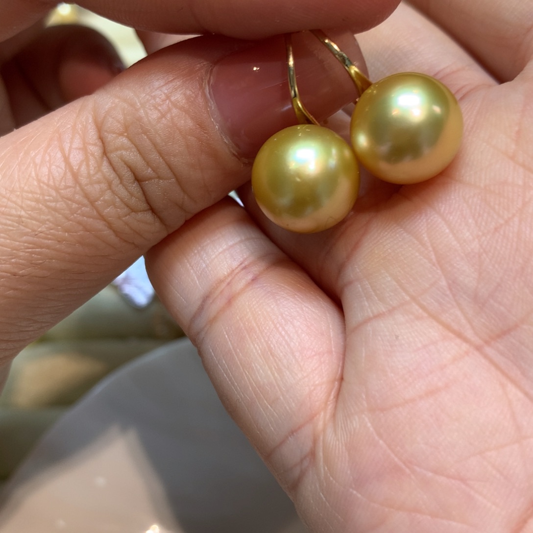 海水珍珠耳饰14K金镶嵌