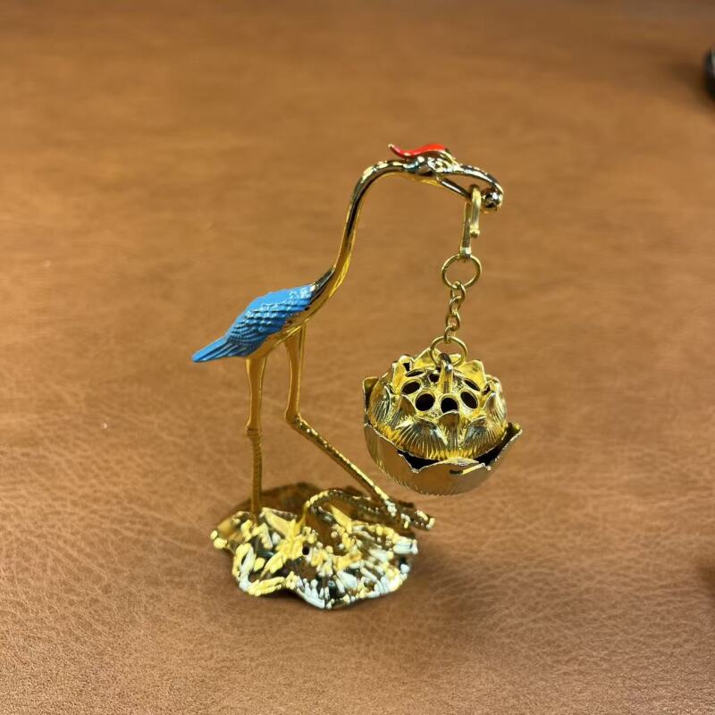 中国风合金仙鹤香炉香插+1线香+1盘香-0421