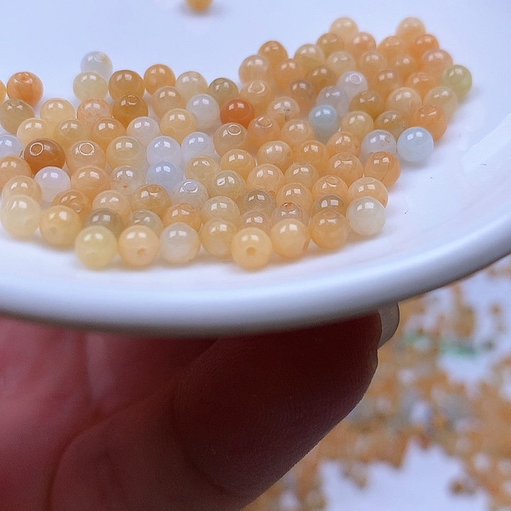 翡翠散珠100颗卡3.8翡翠散珠