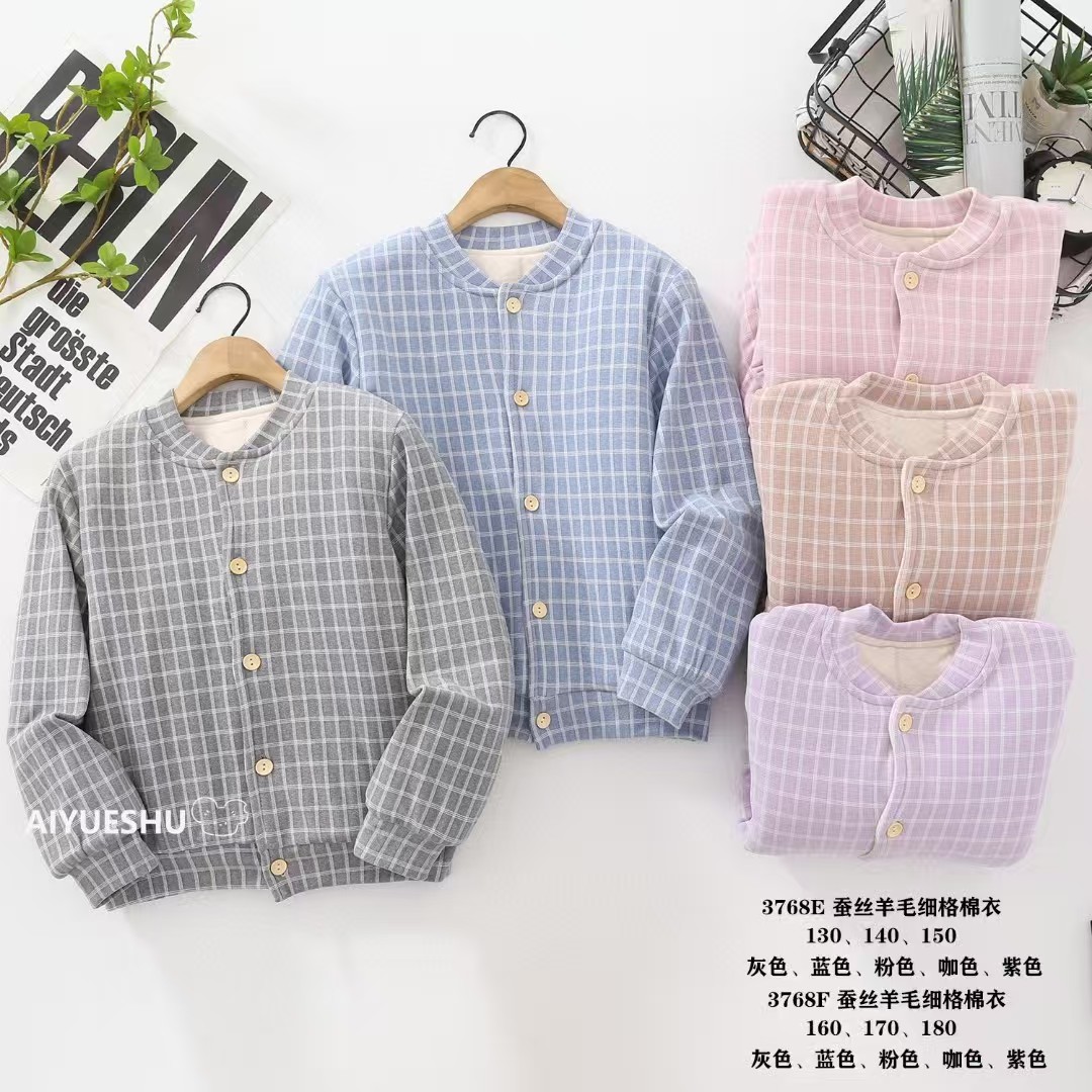 3768男女童棉袄冬季内搭加厚校服神器青少年棉服蚕丝女童棉衣