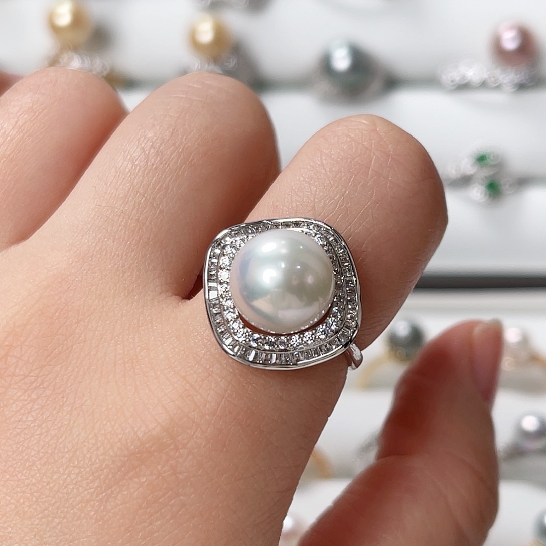 淡水珍珠戒指银S925镶嵌