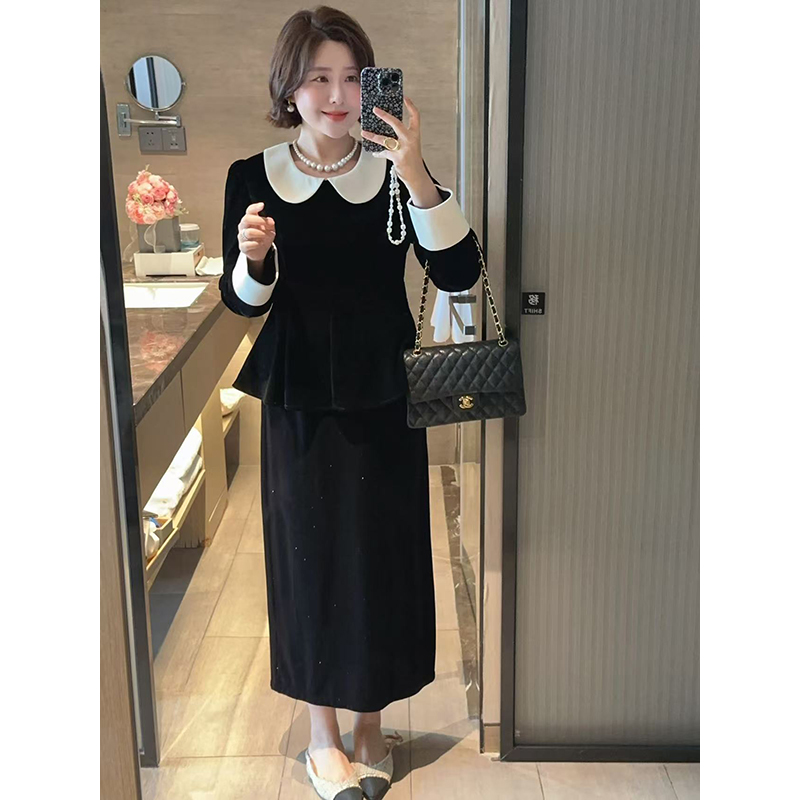 【DIS 定制】【梦幻星光】设计感亮片轻奢直筒半身裙Z525G12696