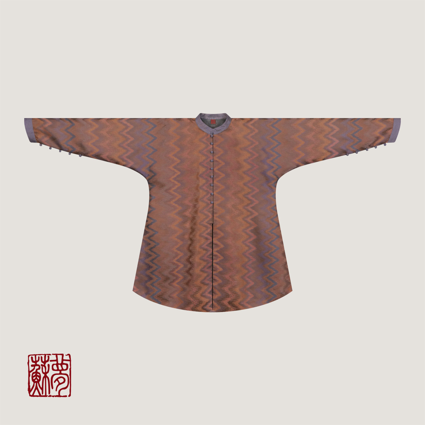 蘇夢【黛漪】香云纱荆褐色中式百搭对襟上衣01031706
