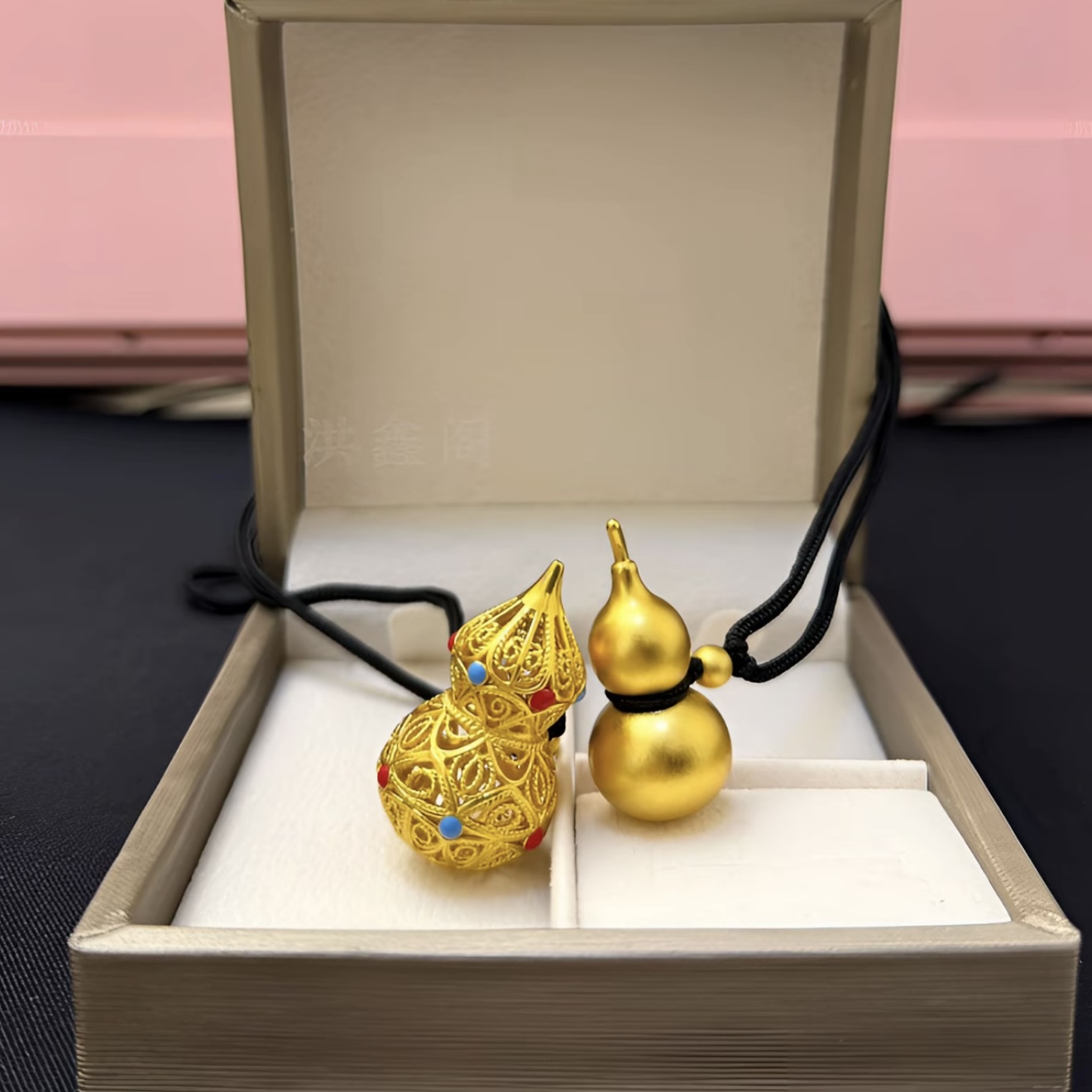 合金吊坠 新中式葫芦吊坠 古法国潮福禄双全中国风毛衣链 带编绳