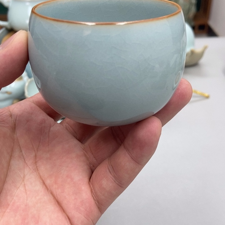 瓷天青色张君老师瑕禅定杯