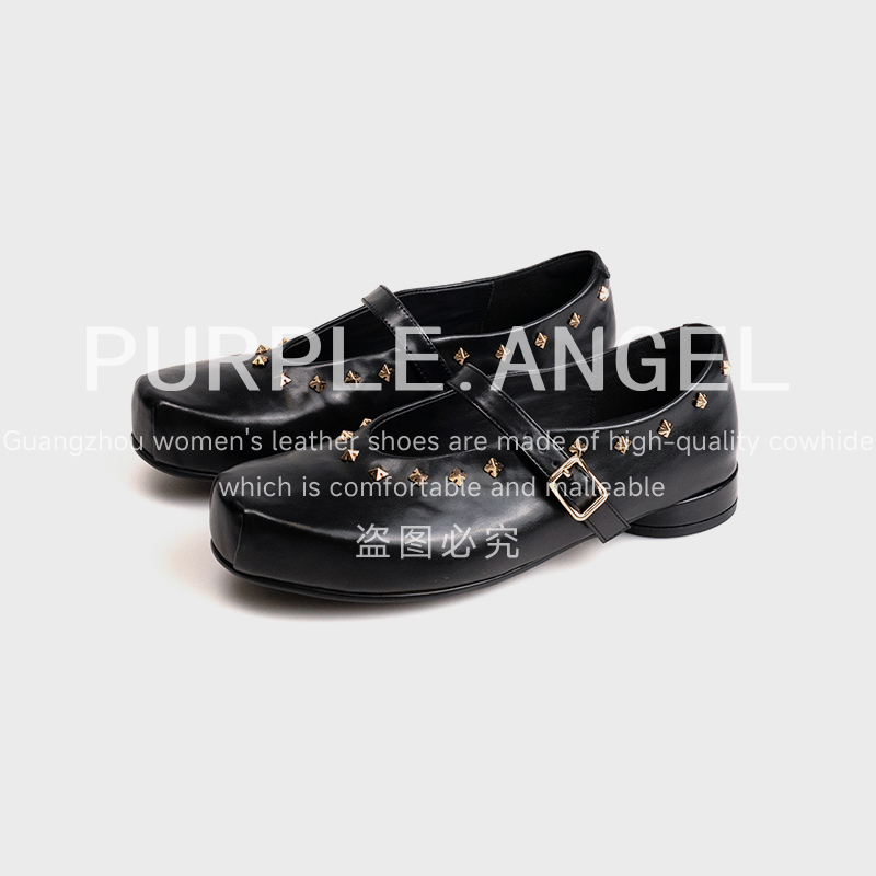 PurpleAngel轻奢高定2CM/2025新款时尚牛皮法式小单鞋29004