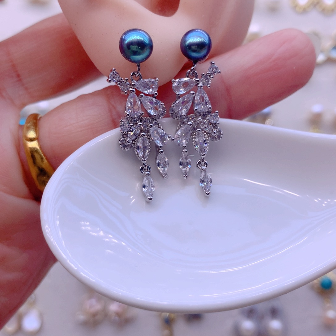 耳饰合金淡水珍珠