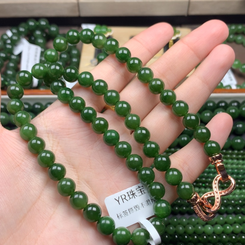 【闪购商品】和田玉（碧玉）颈饰未镶嵌闪***08m m