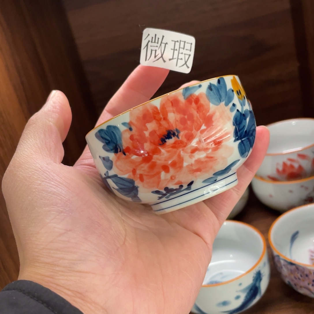 釉下手绘茶具微瑕