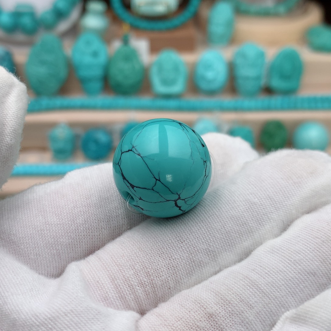 未镶嵌绿松石珠宝奇石21mm