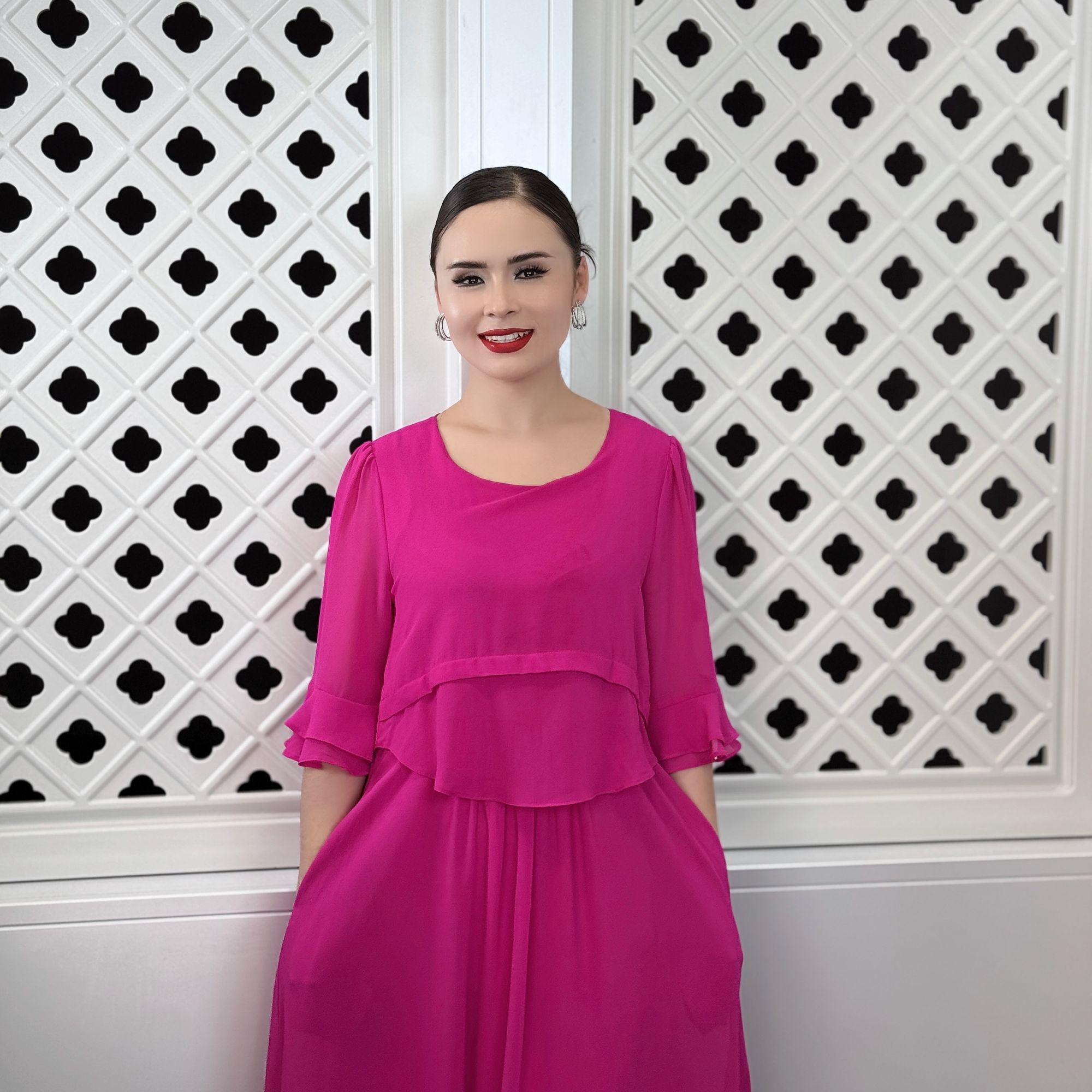 6965款时尚连衣裙显瘦气质洋气休闲百搭夏季红色圆领显瘦气质洋气