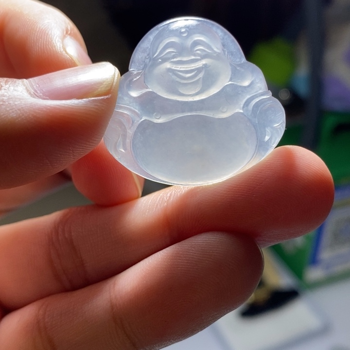 定制翡翠18K金镶嵌翡翠佛公