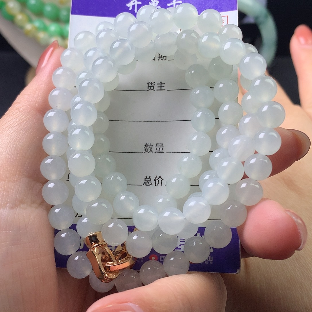 翡翠未镶嵌手链卡7.2