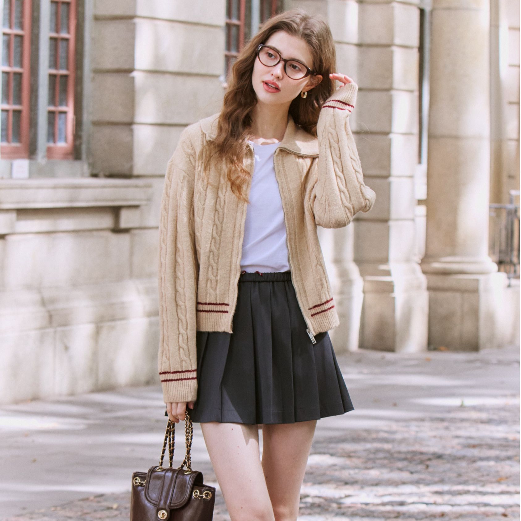 【籽言甄选】Betu/百图小香风毛针织衫2501X05