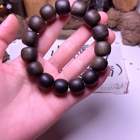 檀香木手串/手链檀香阴沉15/16满纹横纹