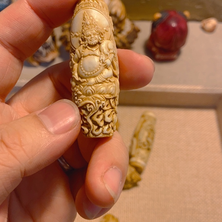 鹿骨其他活*黄财鹿角雕刻大珠子