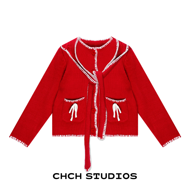 RAKS113813休闲单排扣毛针织开衫2025年冬季披肩长袖宽松外套女款