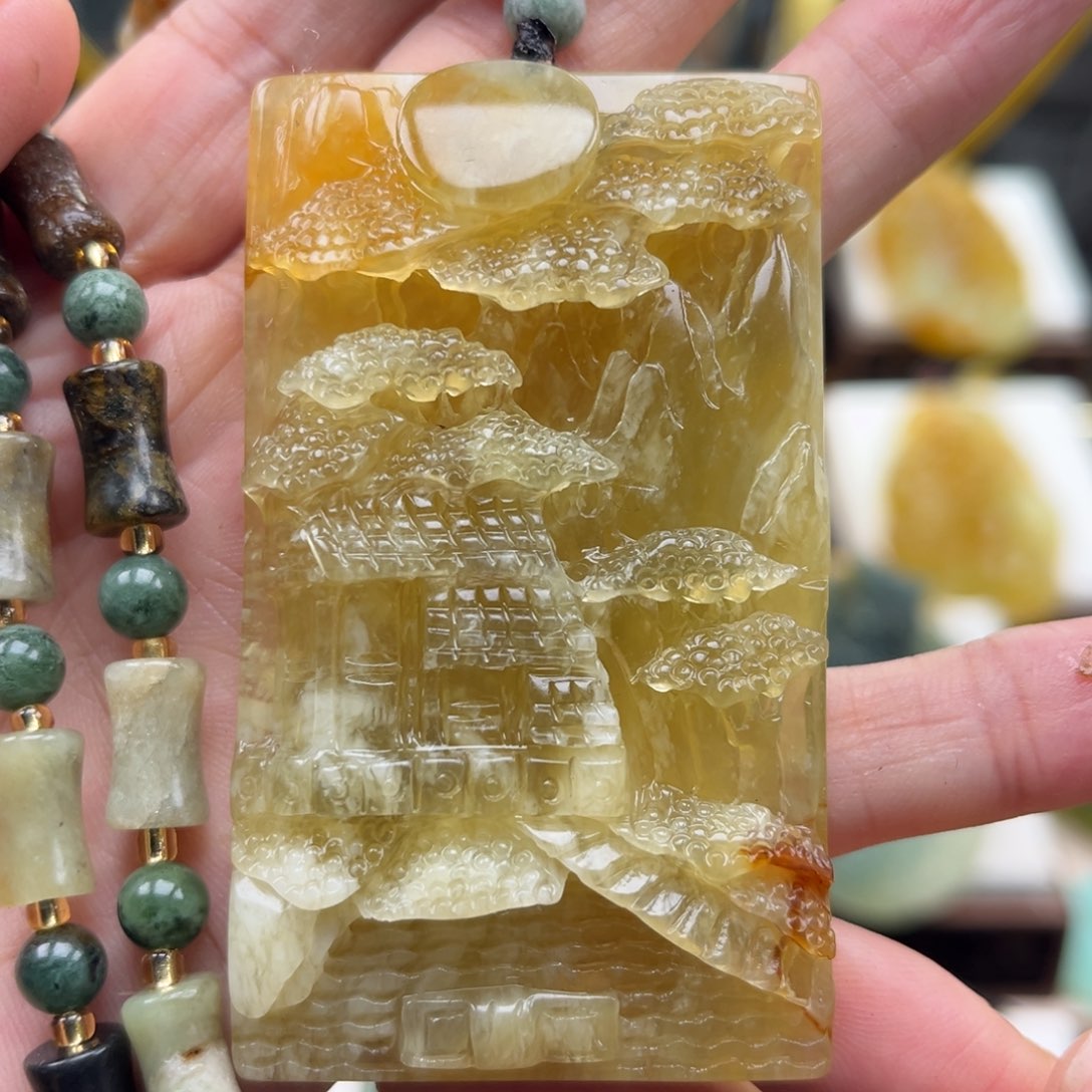 岫玉未镶嵌挂件挂件