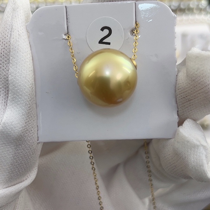 18K金镶嵌颈饰海水珍珠14-15