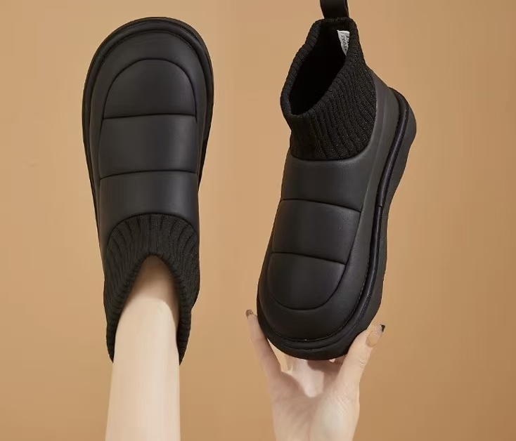 W1129雪地靴女冬季加绒加厚靴子面包鞋新款防水防滑棉鞋 厚绒