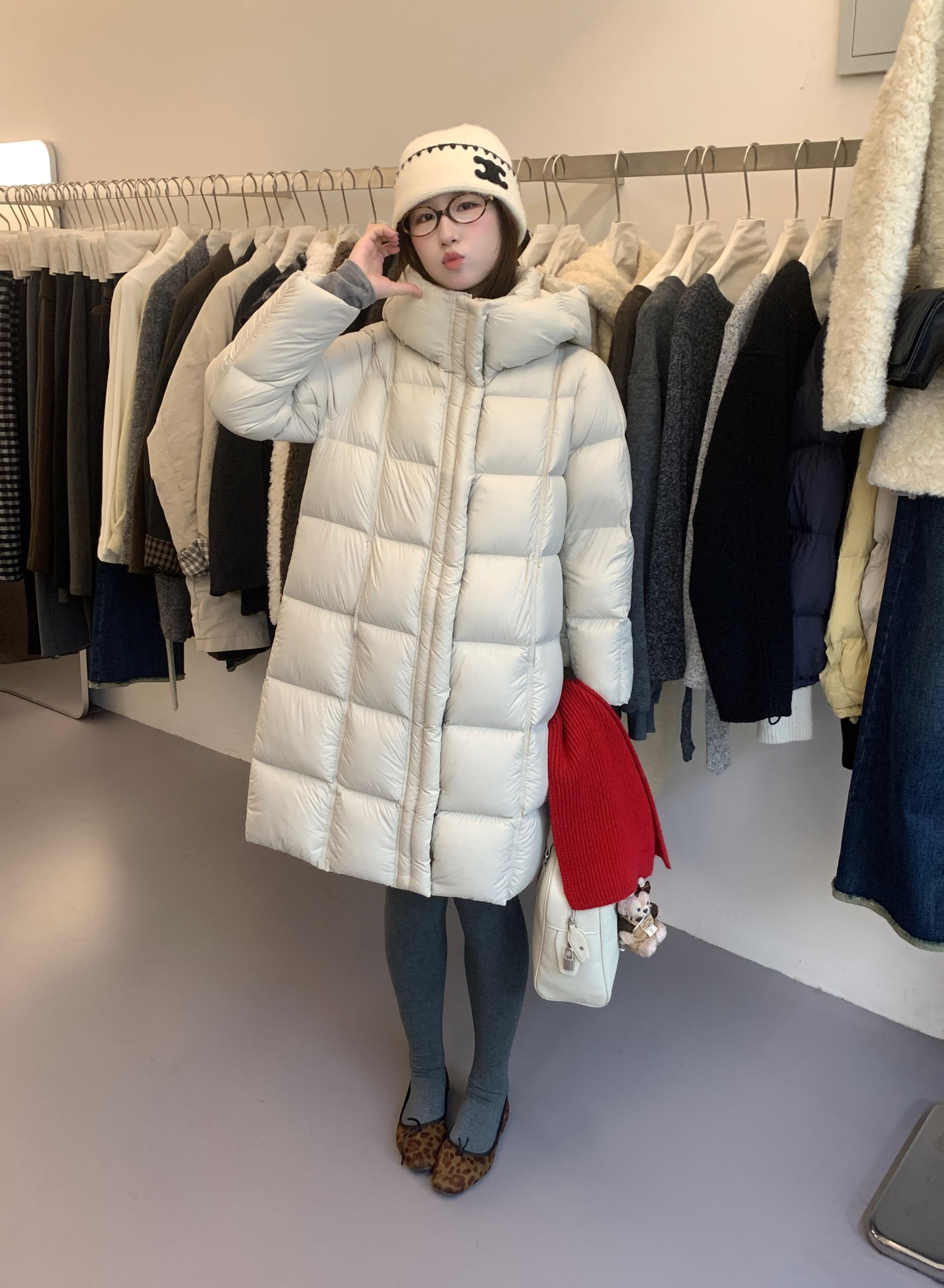 ZHANG&AMM时尚保暖百搭中长款泡芙羽绒服0163