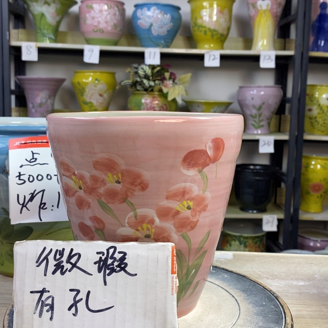 落***台景德镇手工手绘陶瓷花盆