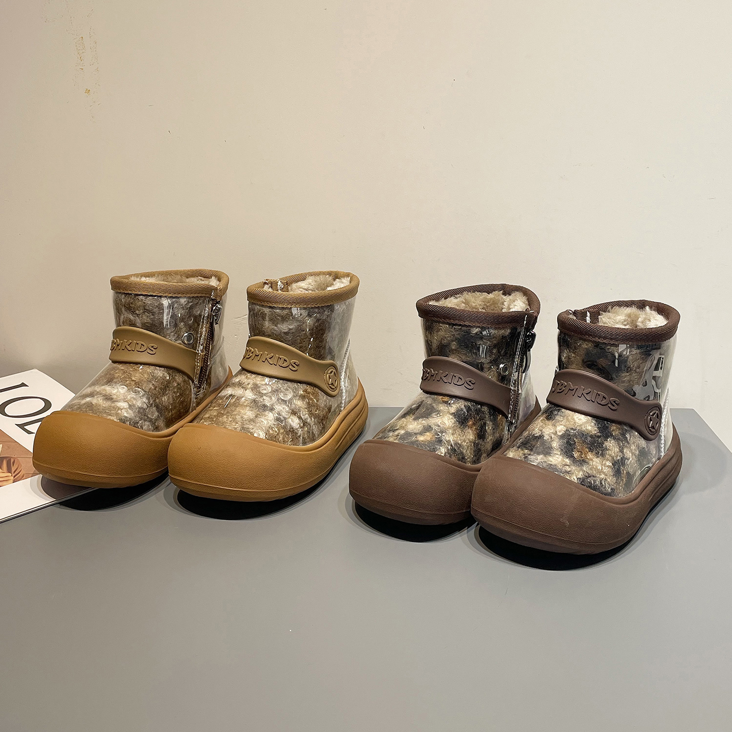 小黄鸭儿童加绒雪地靴防水大棉鞋冬季新款男女童保暖防滑户外棉靴