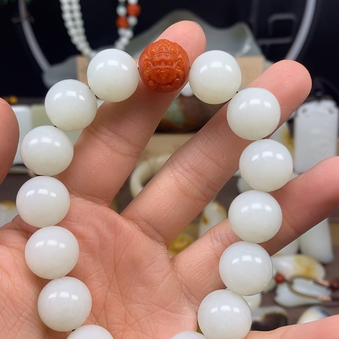 和田玉手串未镶嵌