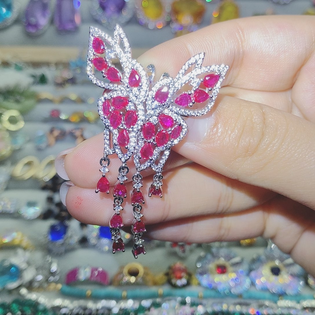 【闪购商品】托帕石耳饰银S925镶嵌