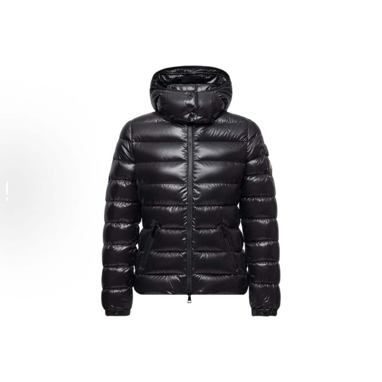 未使用 MONCLER 蒙口 Bady 黑色连帽拉链羽绒服 女款