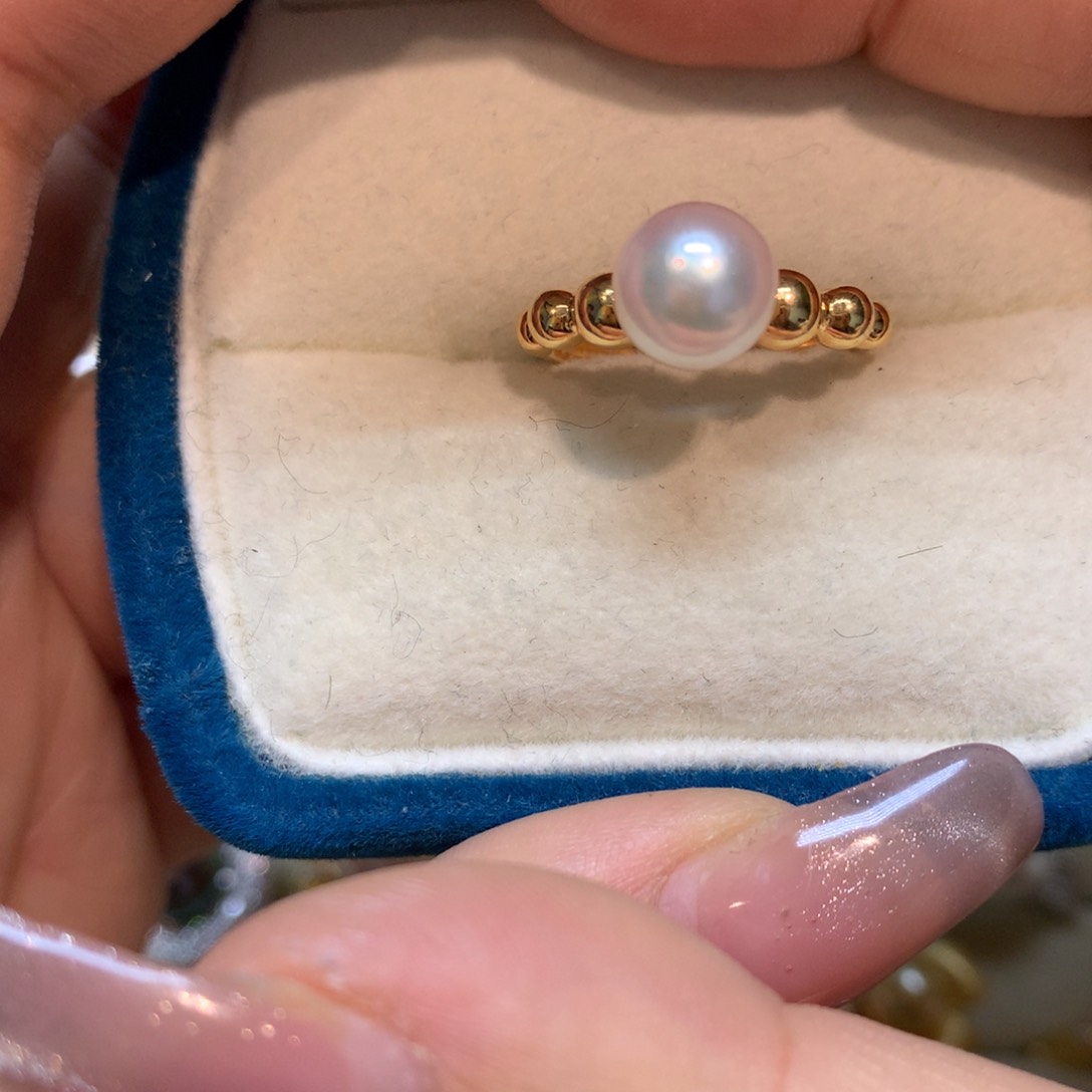 海水珍珠戒指银S925镶嵌