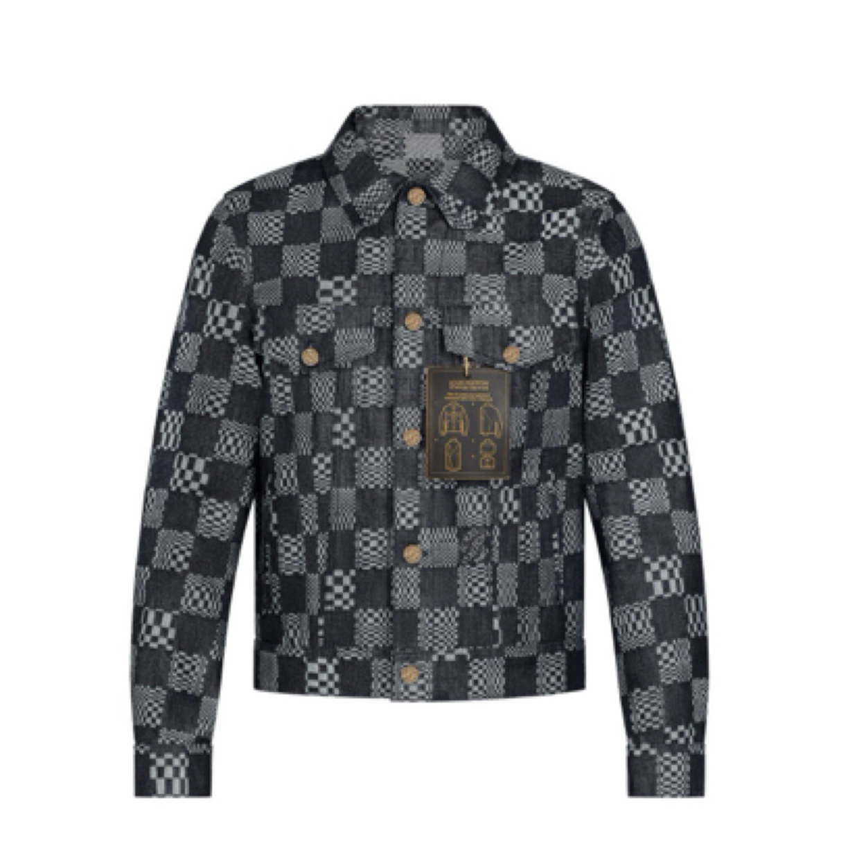 未使用 LouisVuitton/路易威登 棋盘格休闲长袖牛仔夹克50码