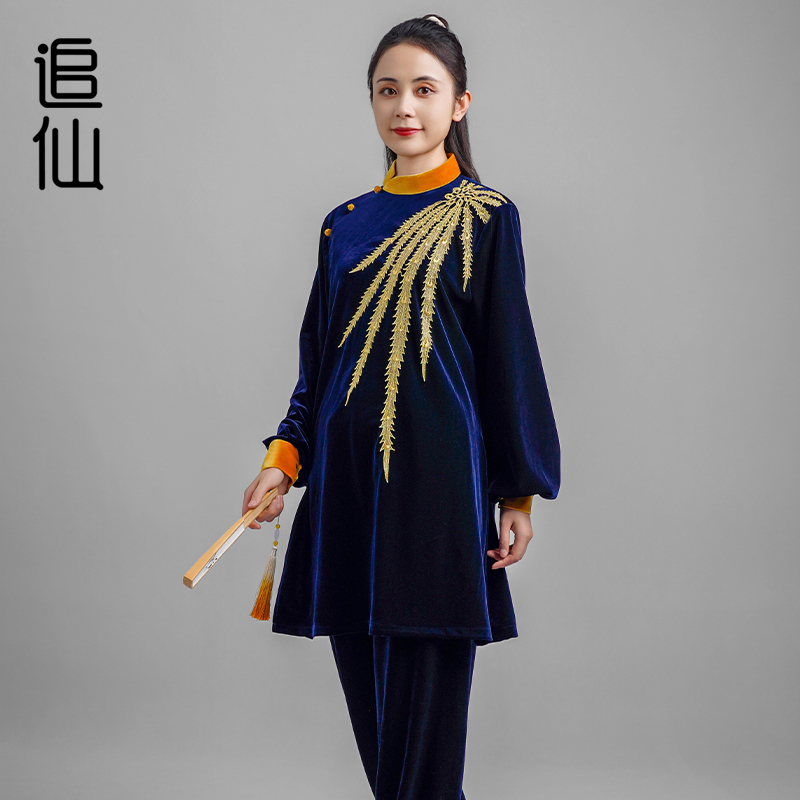 追仙原创秋冬南韩绒太极服团体男女套装练功太极拳武术表演