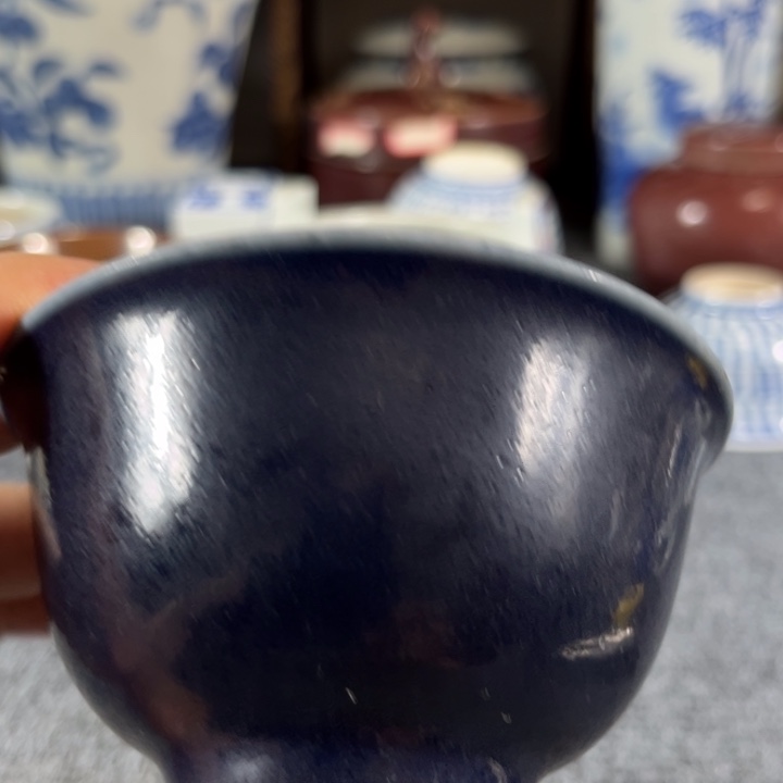 用***5杯一个青花的小杯子