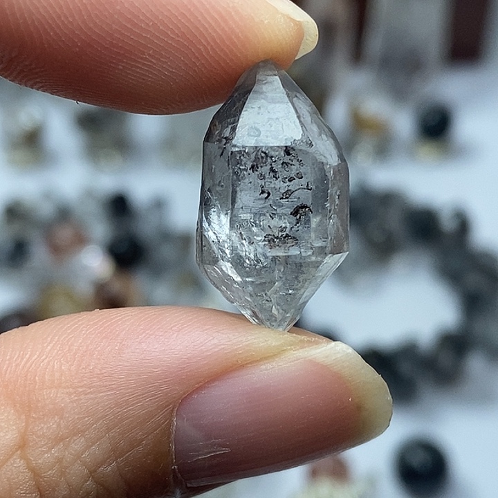 颈饰未镶嵌水晶素描双尖