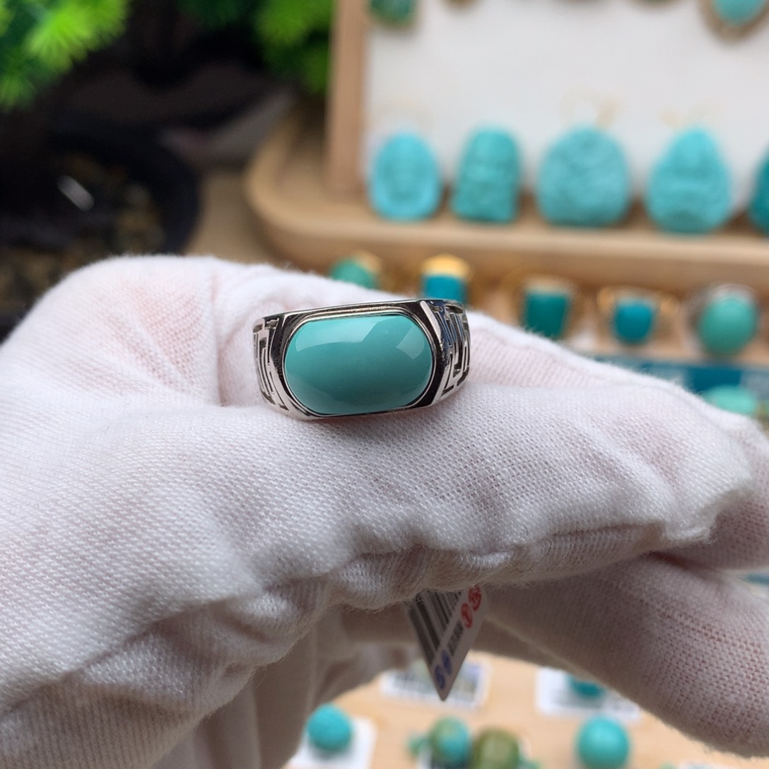 绿松石珠宝奇石银S925镶嵌