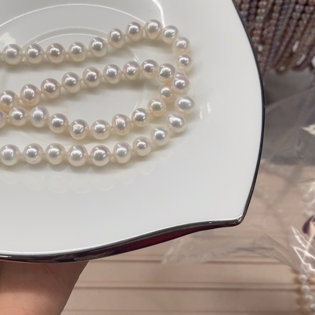 *****淡水珍珠颈饰合金7.3-8.3微瑕